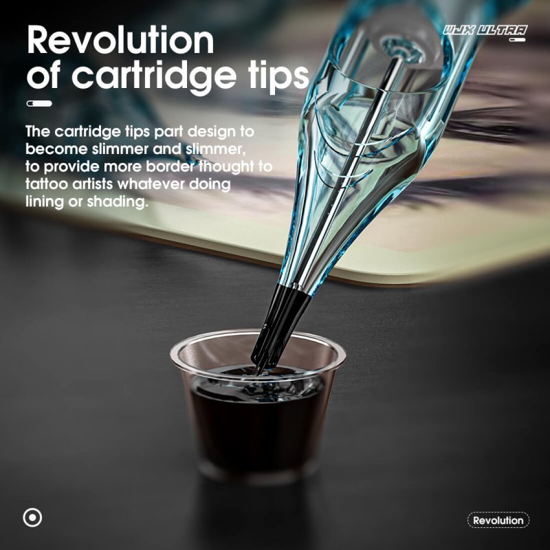 WJX Ultra Cartridges 3 Round Liner 0,25mm Diameter / 5mm Taper Needle - 20pcs - The Perma