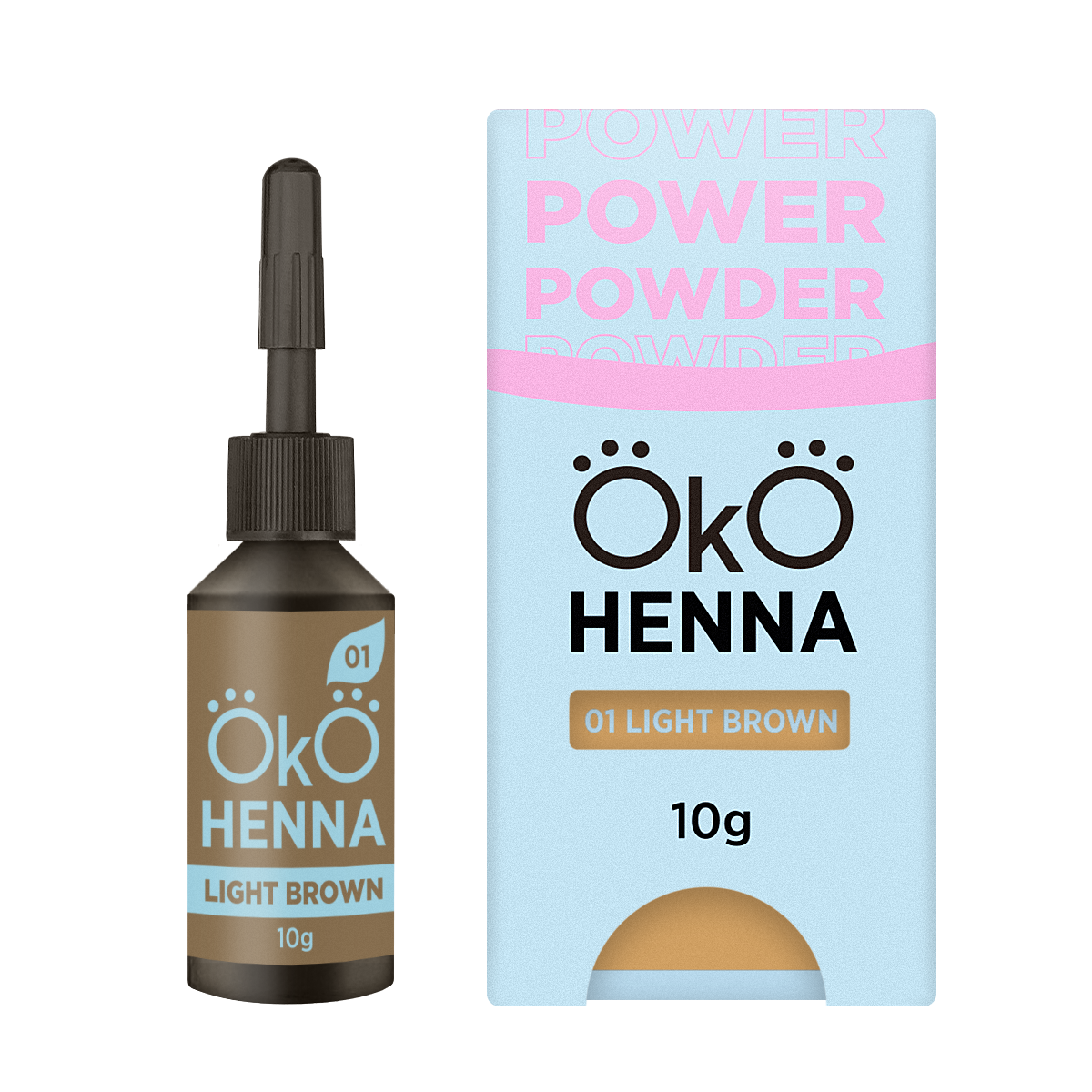 OKO Power Powder Henna – 01 Light Brown 10 g