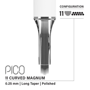 Vertix Pico Cartridges 0.25mm 11 Magnum Curved Long Taper Needle - 20pcs