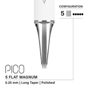 Vertix Pico Cartridges 0.25mm 5 Magnum Flat Long Taper Needle - 20pcs