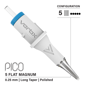 Vertix Pico Cartridges 0.25mm 5 Magnum Flat Long Taper Needle - 20pcs