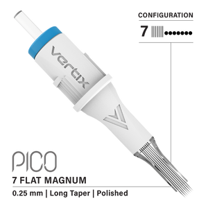 Vertix Pico Cartridges 0.25mm 7 Magnum Flat Long Taper Needle - 20pcs