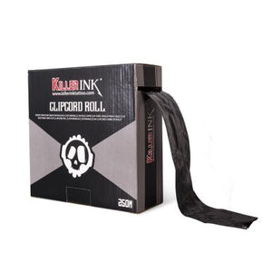 Killer Ink Black Line Clip Cord Sleeve - 250m Roll Uncut - The Perma