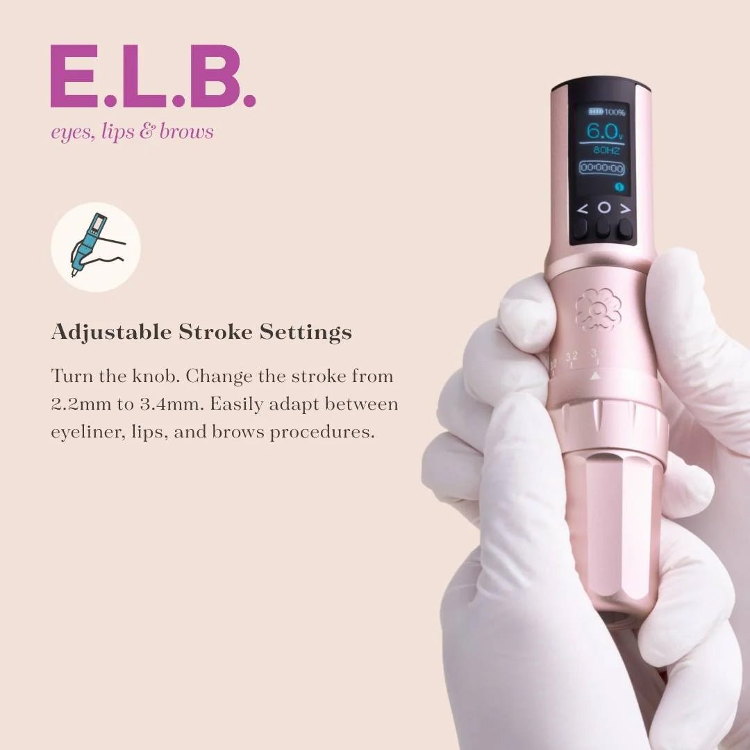 Microbeau E.L.B Adjustable Stroke PMU Machine – Blush Pink - The Perma