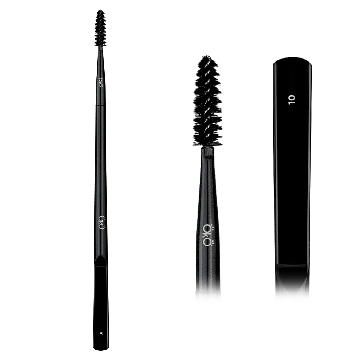 Double Ended Brow Brush & Spoolie OKO #10, Black Edition