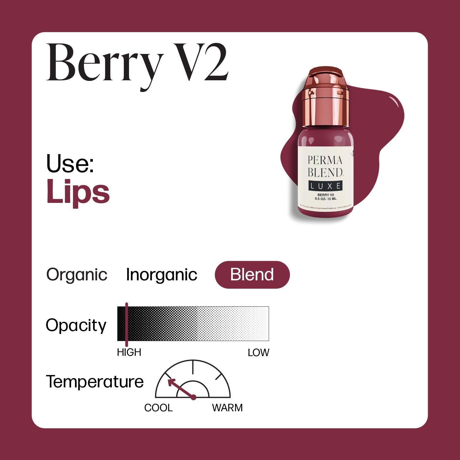 Perma Blend Luxe PMU Ink - Berry v2 15ml - The Perma