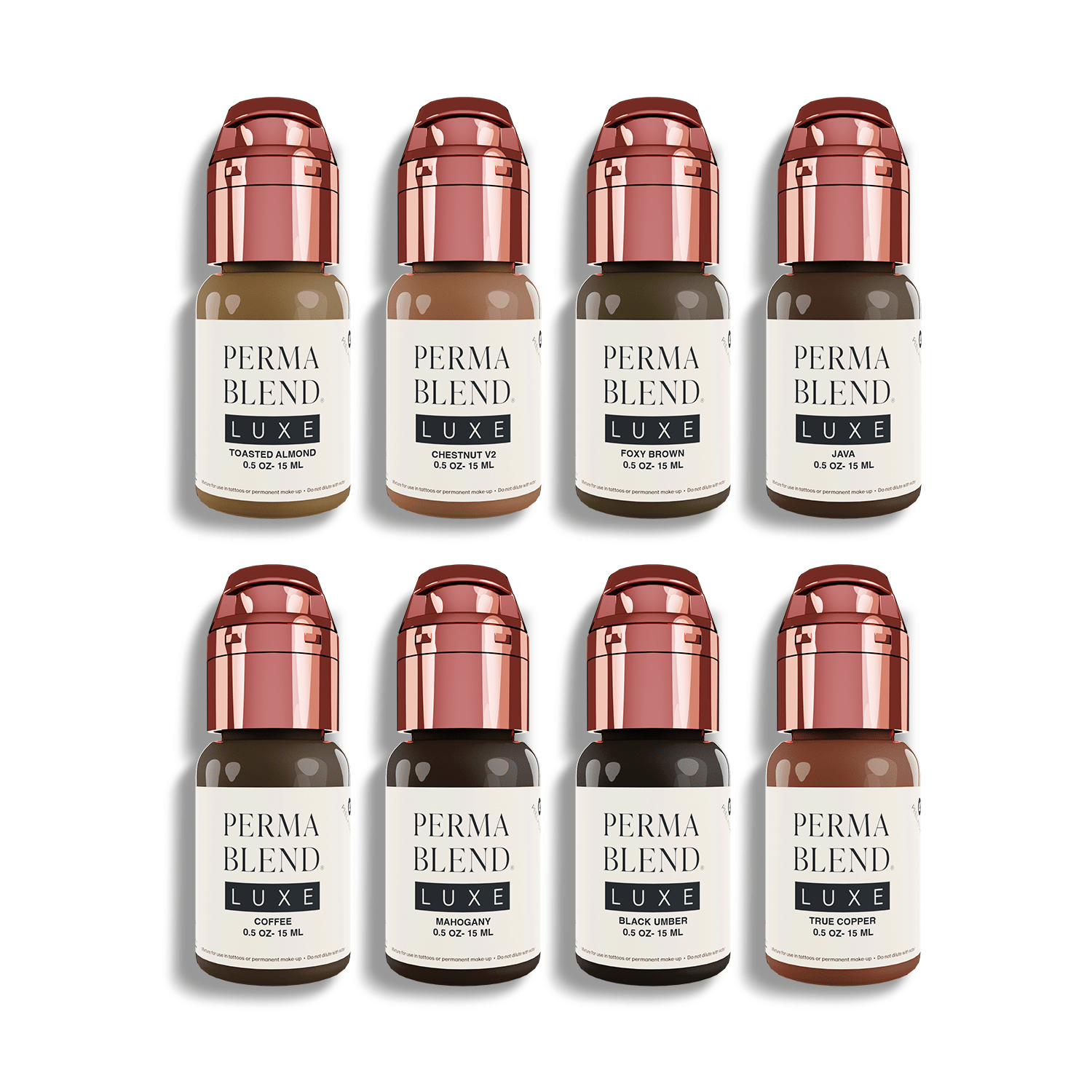 Perma Blend Luxe PMU Ink - Brow - Chicka Wow Wow Wow Set 8x15ml - The Perma