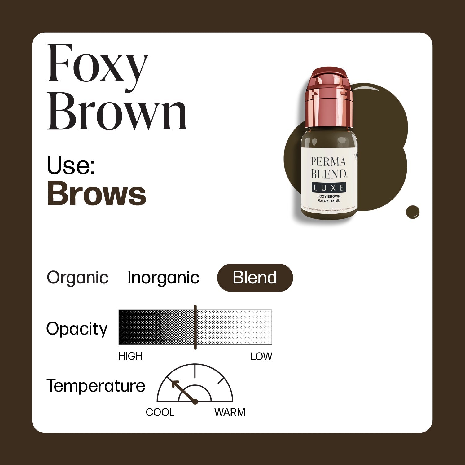 Perma Blend Luxe PMU Ink - Foxy Brown 15ml - The Perma