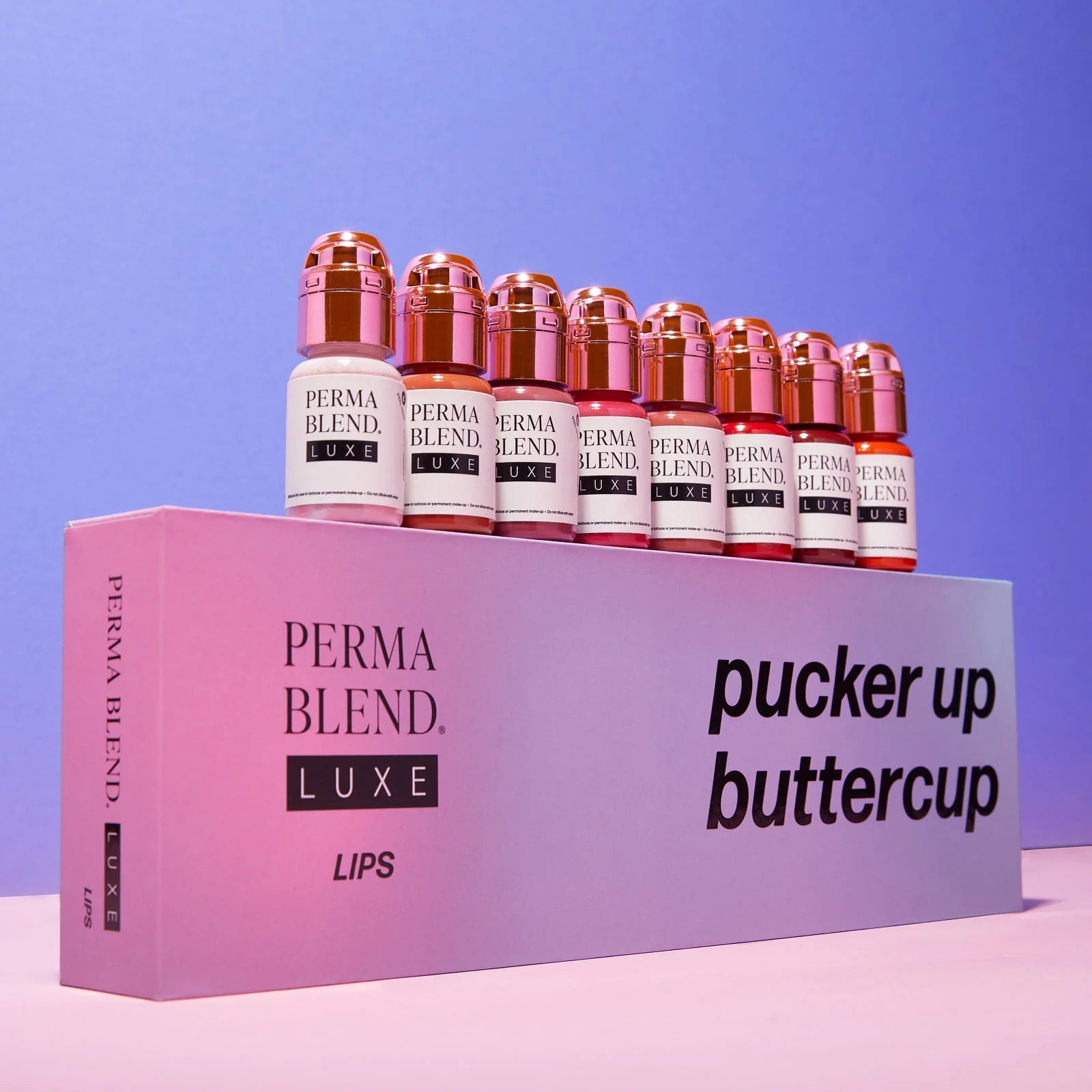 Perma Blend Luxe PMU Ink - Pucker - Up Buttercup Lip Set - 8x15ml - The Perma