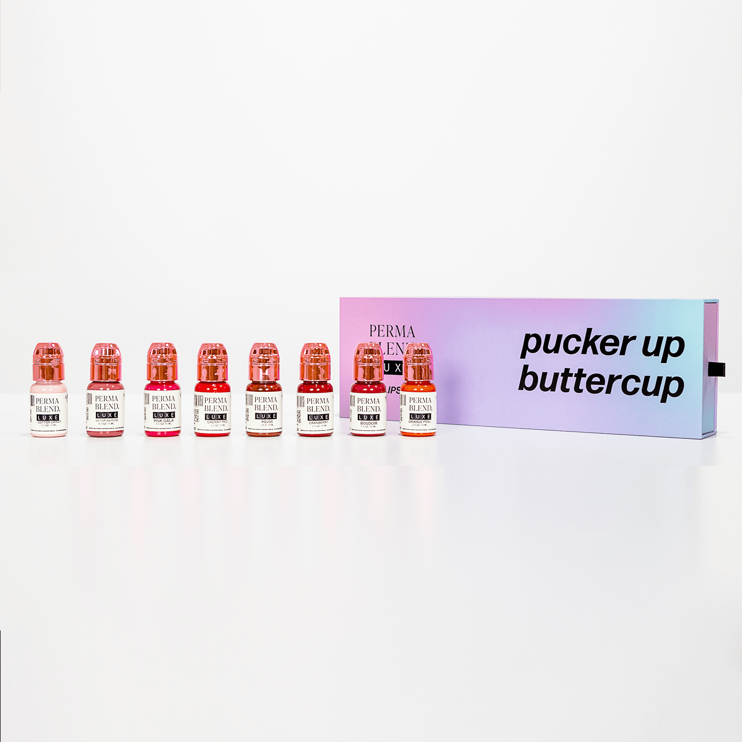 Perma Blend Luxe PMU Ink - Pucker - Up Buttercup Lip Set - 8x15ml - The Perma