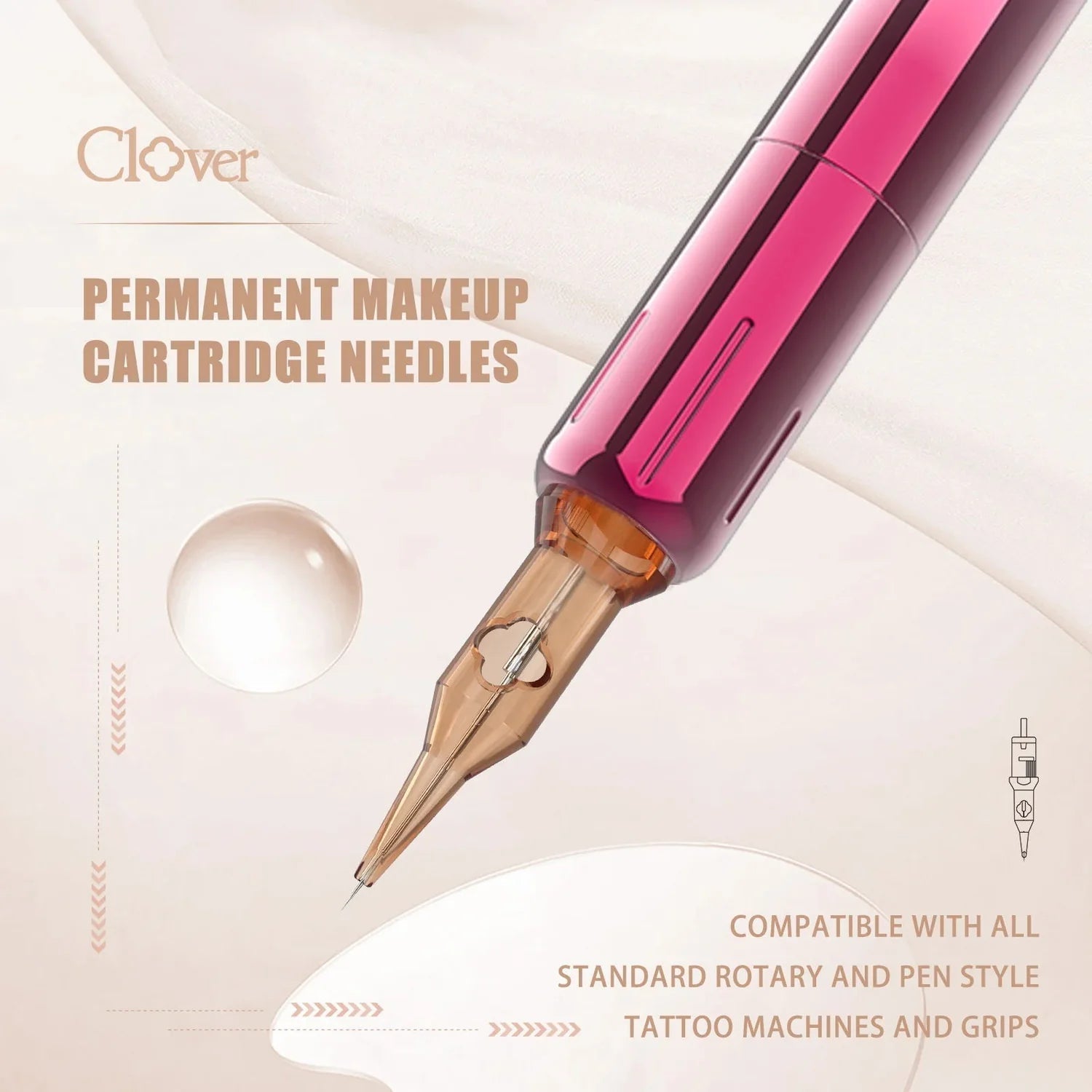 POPU - Clover Cartridge 1 - Round Liner Medium Taper 0.20mm - 20pcs - The Perma