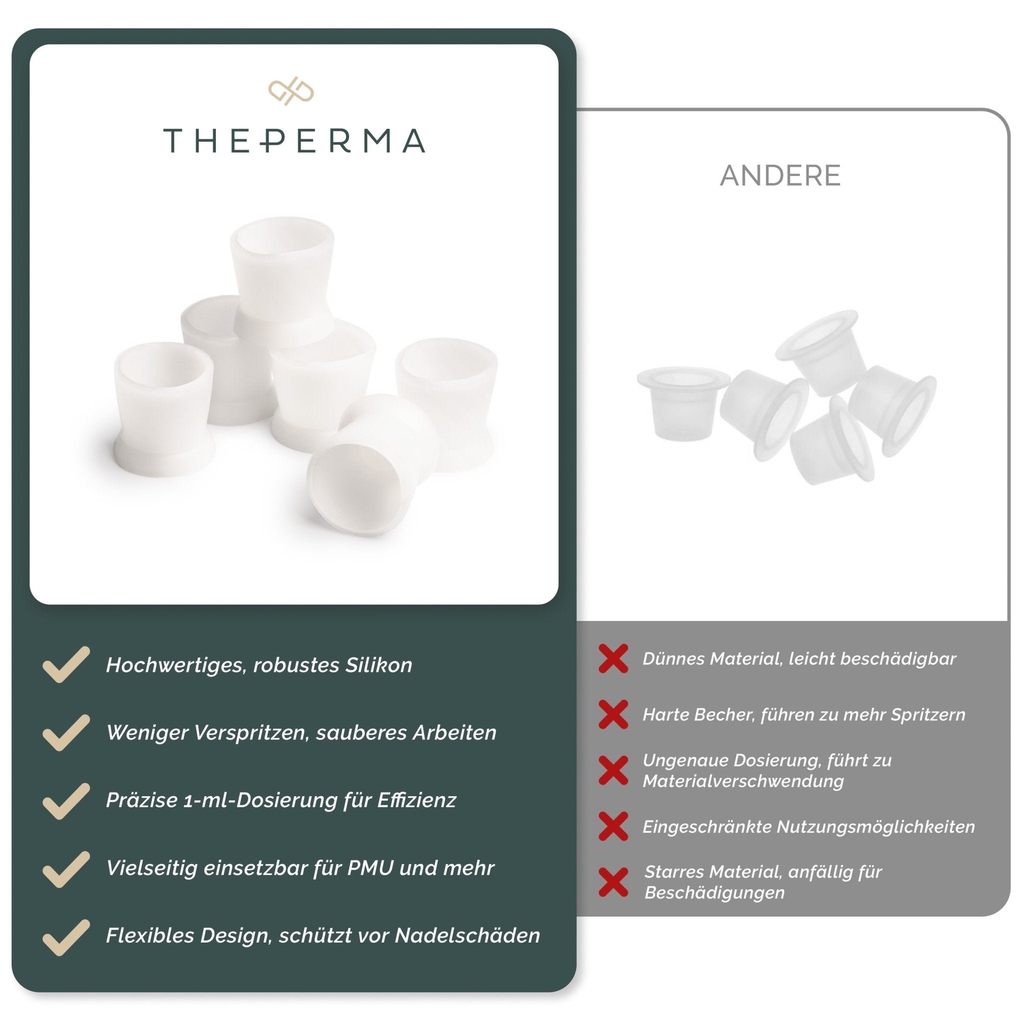 The Perma - Silicone Ink Cup 50pcs - White - The Perma