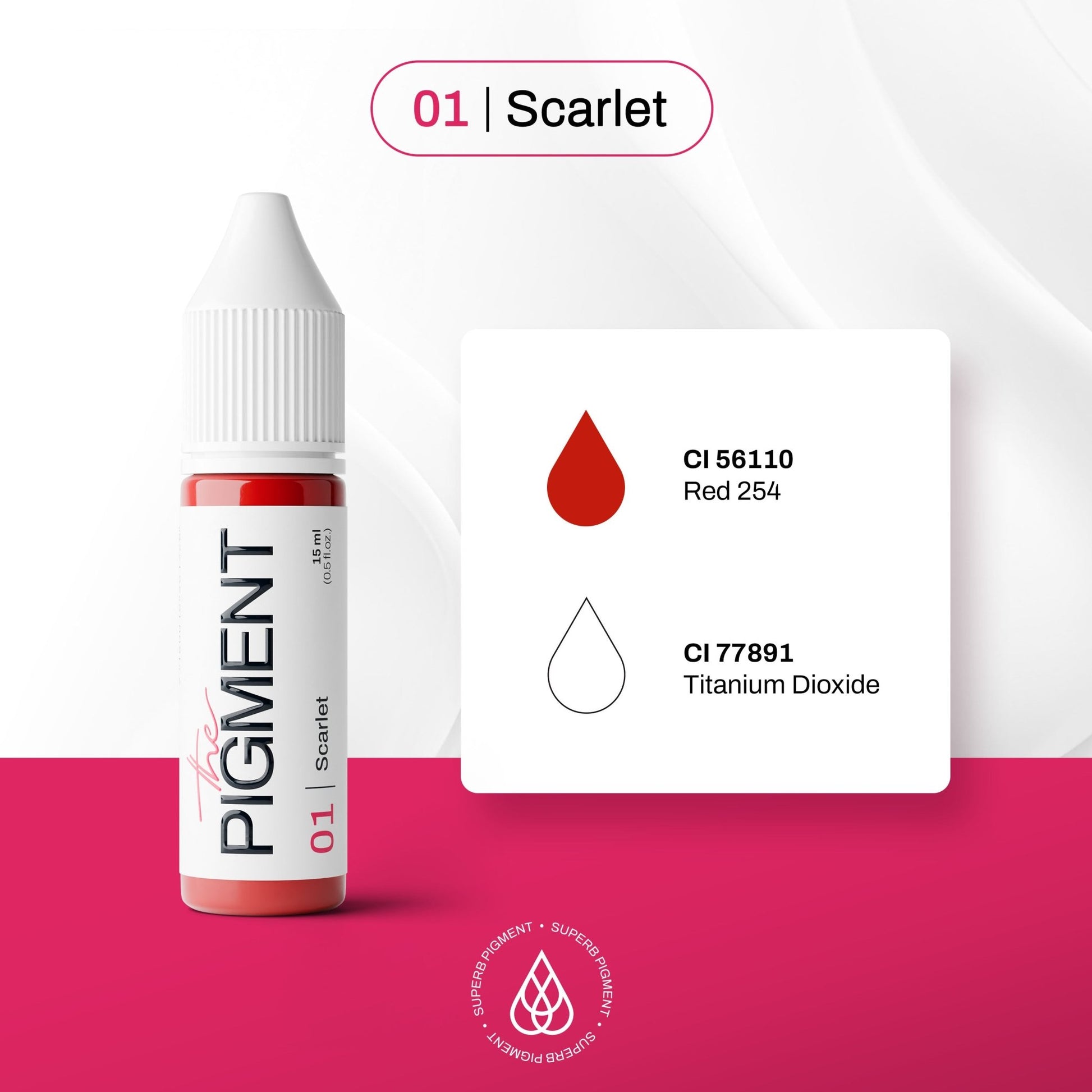 The Pigment - 01 Scarlet - 15ml - The Perma
