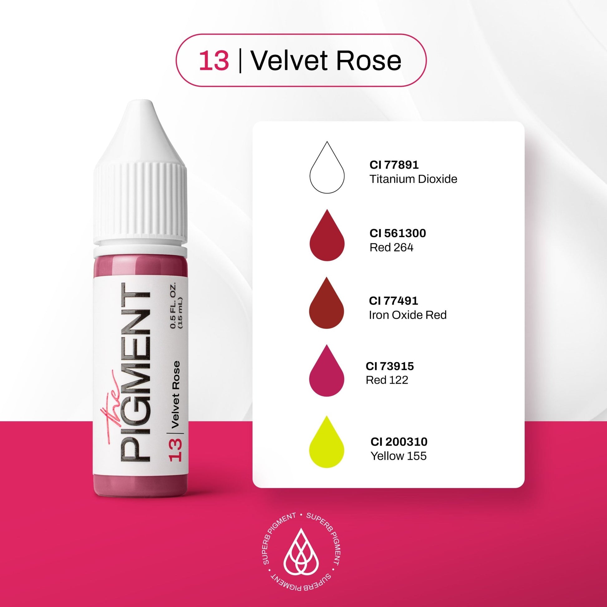 The Pigment - 13 Velvet Rose - 15ml - The Perma