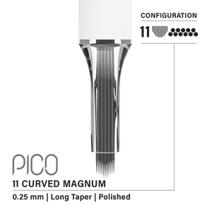 Vertix Pico Cartridges 0.25mm 11 Magnum Curved Long Taper Needle - 20pcs - The Perma