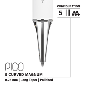 Vertix Pico Cartridges 0.25mm 5 Magnum Curved Long Taper Needle - 20pcs - The Perma
