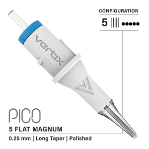 Vertix Pico Cartridges 0.25mm 5 Magnum Flat Long Taper Needle - 20pcs - The Perma
