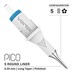 Vertix Pico Cartridges 0.25mm 5 Round Liner Long Taper Needle - 20pcs - The Perma