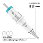 Vertix Pico Cartridges 0.25mm 5 Round Liner Sloped Long Taper Needle - 20pcs - The Perma