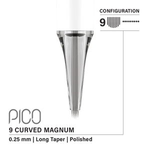 Vertix Pico Cartridges 0.25mm 9 Magnum Curved Long Taper Needle - 20pcs - The Perma