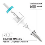 Vertix Pico Cartridges 0.25mm 9 Magnum Curved Long Taper Needle - 20pcs - The Perma