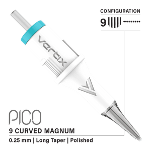 Vertix Pico Cartridges 0.25mm 9 Magnum Curved Long Taper Needle - 20pcs - The Perma