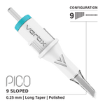 Vertix Pico Cartridges 0.25mm 9 Round Liner Sloped Long Taper Needle - 20pcs - The Perma