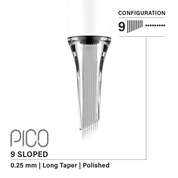 Vertix Pico Cartridges 0.25mm 9 Round Liner Sloped Long Taper Needle - 20pcs - The Perma