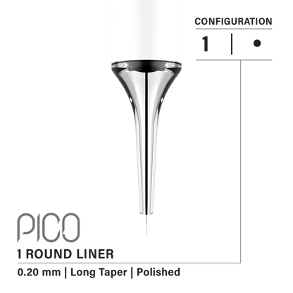 Vertix Pico Cartridges 1 Round Liner Needle - 20pcs - The Perma
