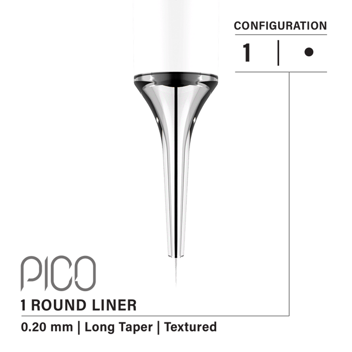 Vertix Pico Cartridges 1 Round Liner Needle - 20pcs - The Perma