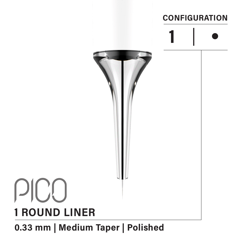 Vertix Pico Cartridges 1 Round Liner Needle - 20pcs - The Perma