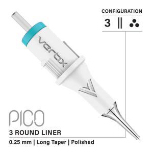 Vertix Pico 3 Round Liner cartridge needle tip detail