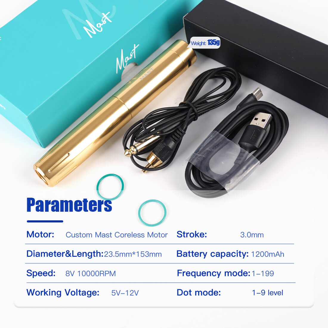 Wireless Tattoo Machine With 3.0MM Stroke | Mast Tour Y22 - The Perma