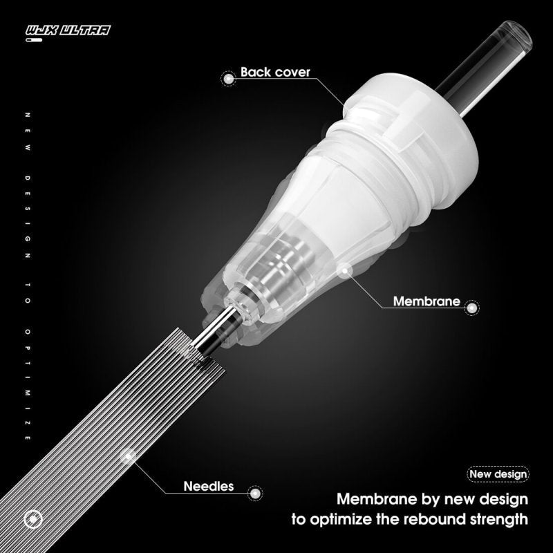 WJX Ultra Cartridges 1 Round Liner Needle / 5mm Taper - 20pcs - The Perma